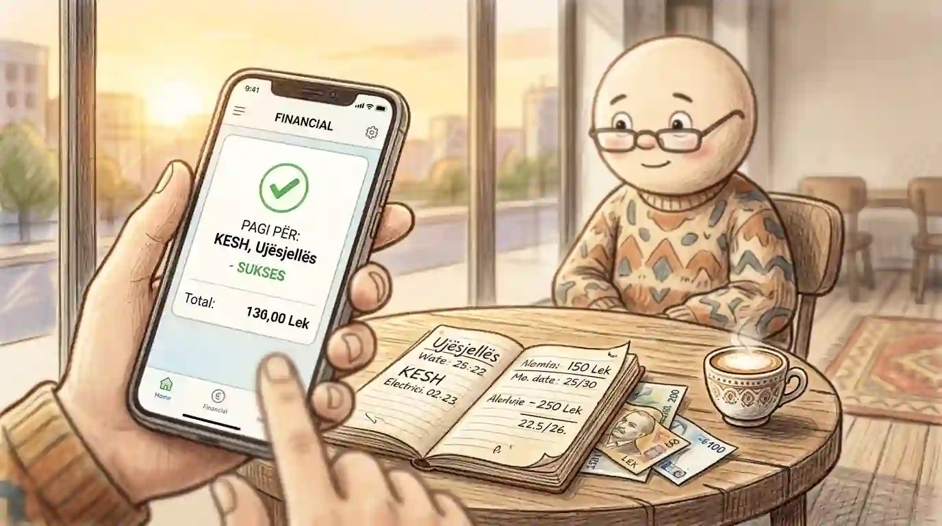 Një qytetar në Prishtinë duke paguar me telefon përmes një kodi QR