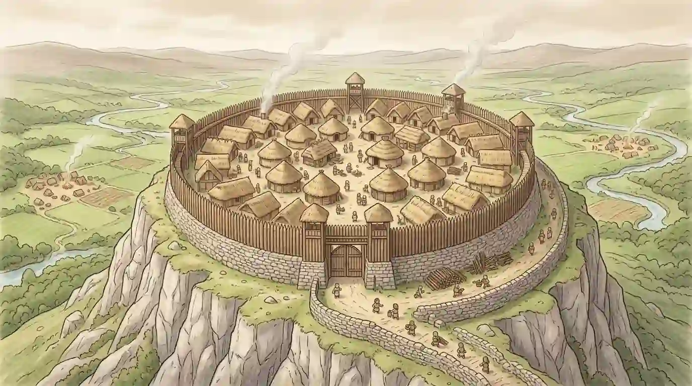 Rindërtim i një vendbanimi të fortifikuar në kodër (gradina) në Shqipëri