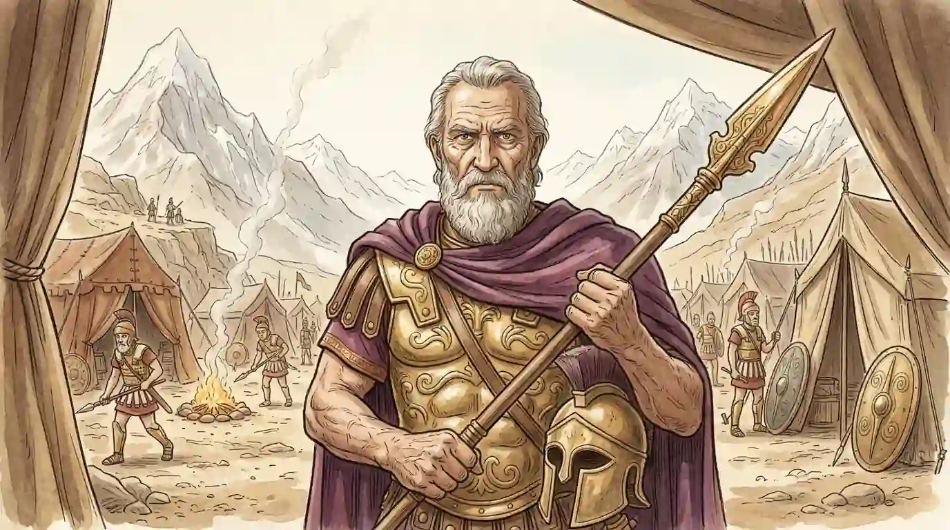 Rindërtim i mbretit ilir Bardyli në krye të ushtrisë së tij